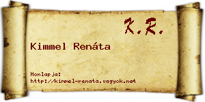Kimmel Renáta névjegykártya